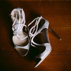 Jimmy Choo Lang Platinum Ice Shoes size 38